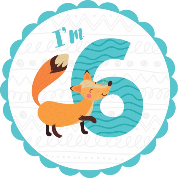 Six Birthday Animal Fox Number 2 Thumbnail